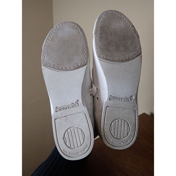 Barnswick Bowling Women's Shoe 8M Crusader White Leather White Green Purple - Picture 6 of 9